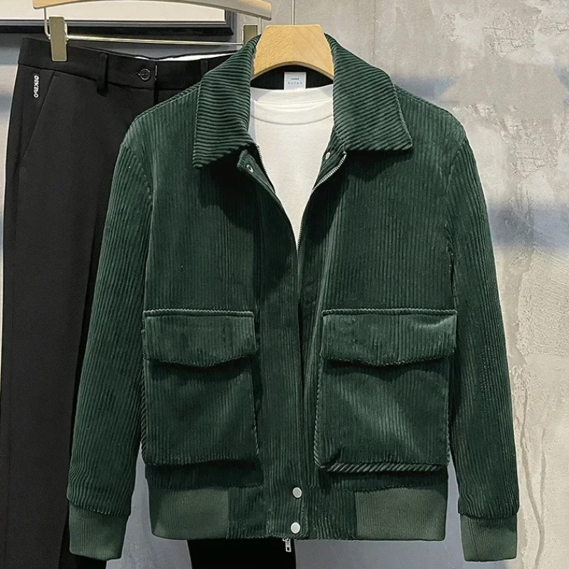 Herren Cordjacke Kurz Mit Taschen - Norvielle