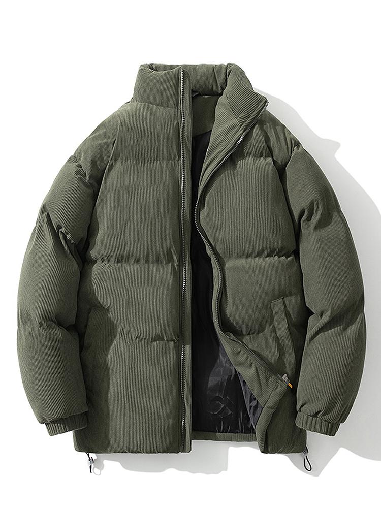 Herren Winterjacke Warm Wattiert Pufferjacke Schwarz - Norvielle