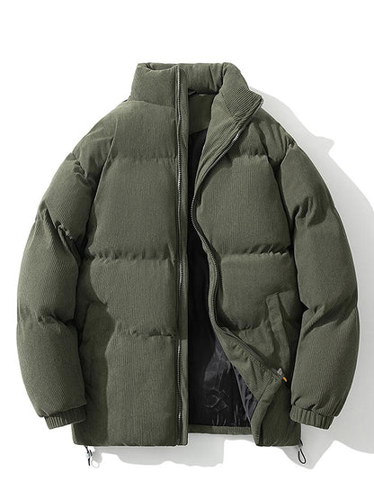 Herren Winterjacke Warm Wattiert Pufferjacke Schwarz - Norvielle