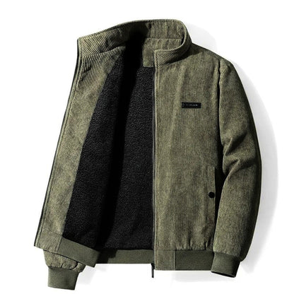 Herren Bomberjacke Fleecegefüttert Reißverschluss Sherpa Beige - Norvielle