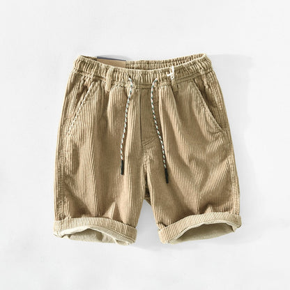 Cordshorts – Lässige Cordshorts mit Kordelzug für Männer für den Sommer-Beige-S-Chaps Herrenmode