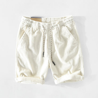 Cordshorts – Lässige Cordshorts mit Kordelzug für Männer für den Sommer-Weiß-S-Chaps Herrenmode