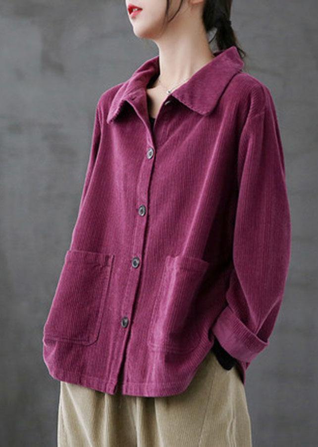 Damen Cordjacke Langarm mit Taschen - Norvielle