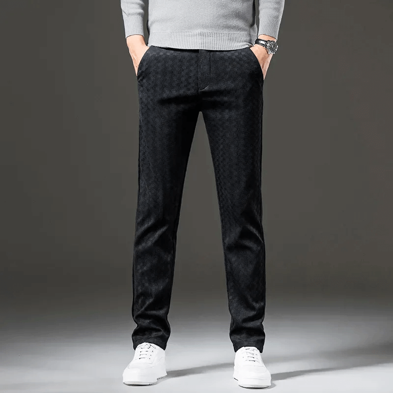 Herren Cordhose Corduroy Karierter Stil Hohe Taille