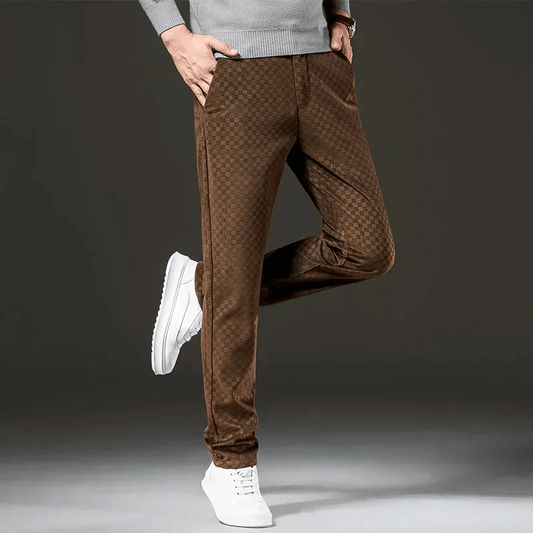 Herren Cordhose Corduroy Karierter Stil Hohe Taille - Norvielle
