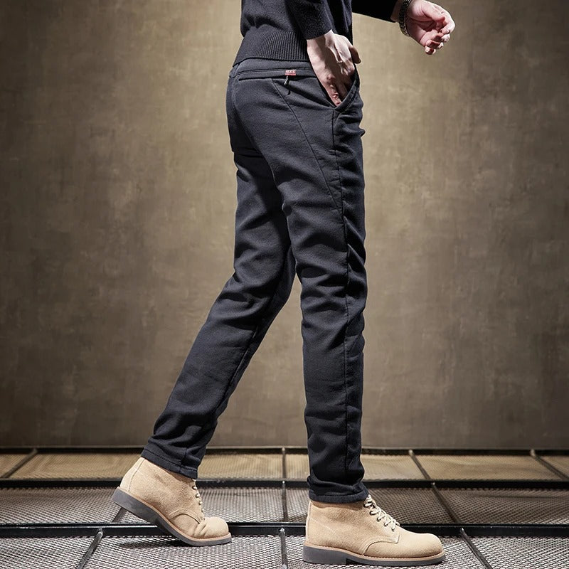 Herren Cordhosen Slim Fit Fleecegefüttert - Norvielle