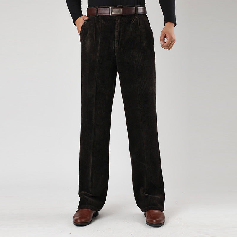 Herren Cordhose Weit Geschnittene Faltenhose
