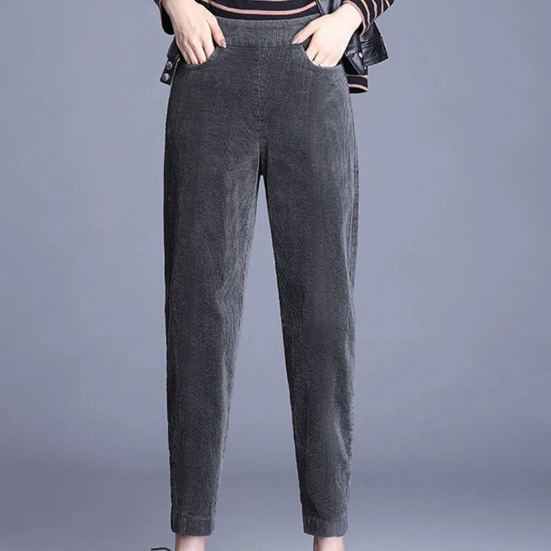 Damen Cordhosen Elastischer Bund