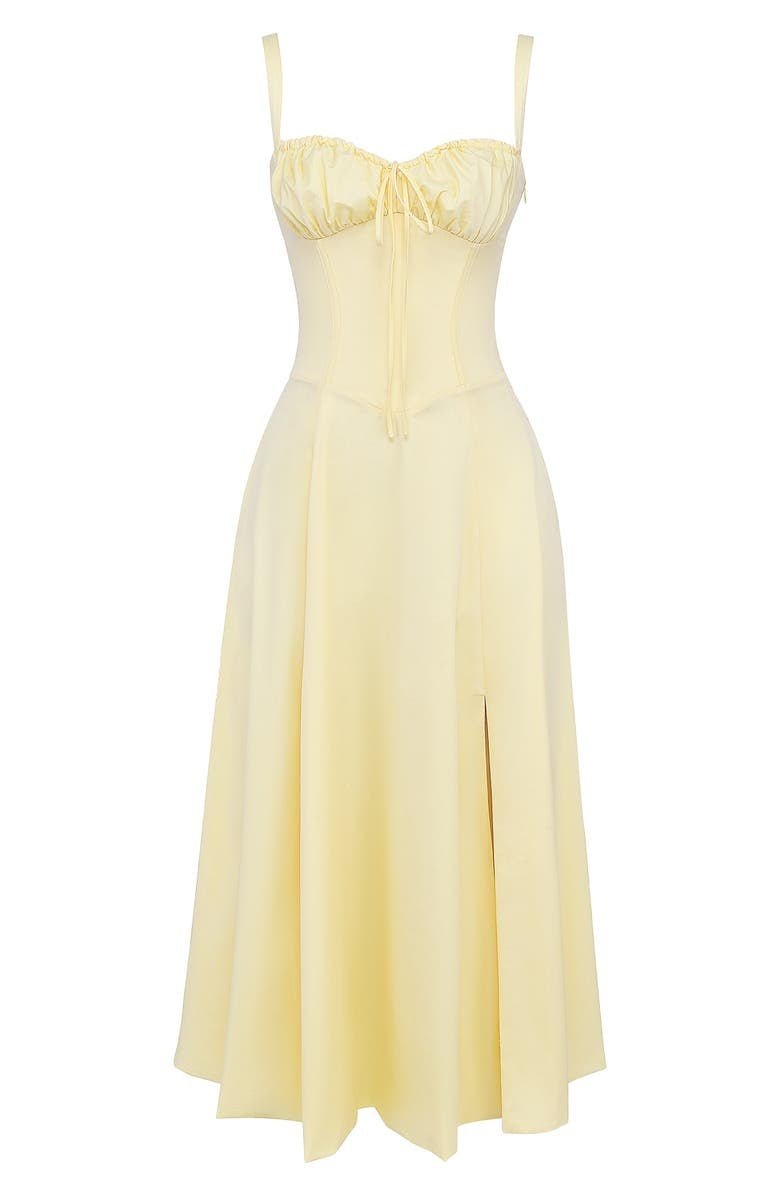 Damen Midikleid Korsett-Style Fließender Rock