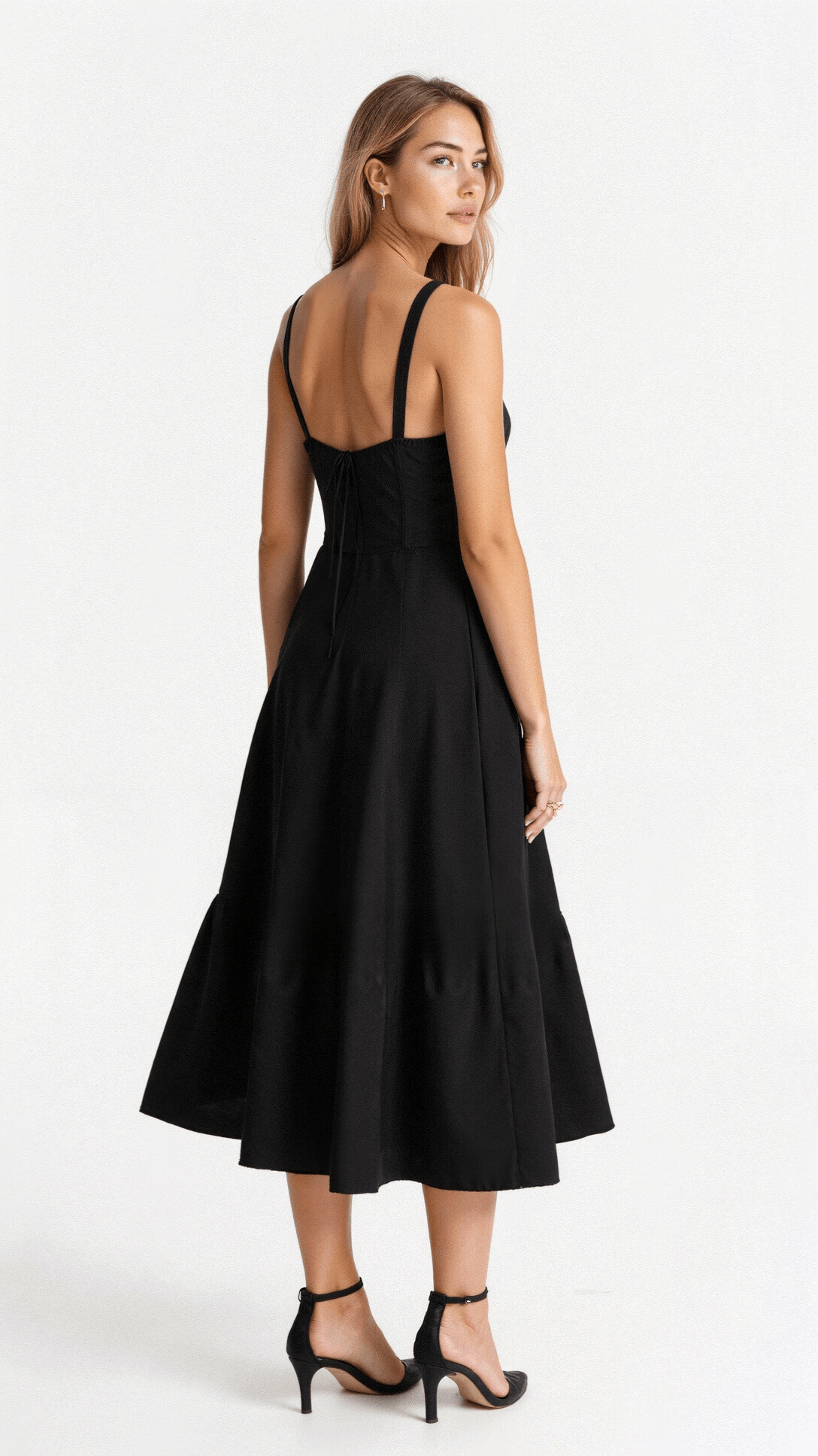Damen Midikleid Korsett-Style Fließender Rock