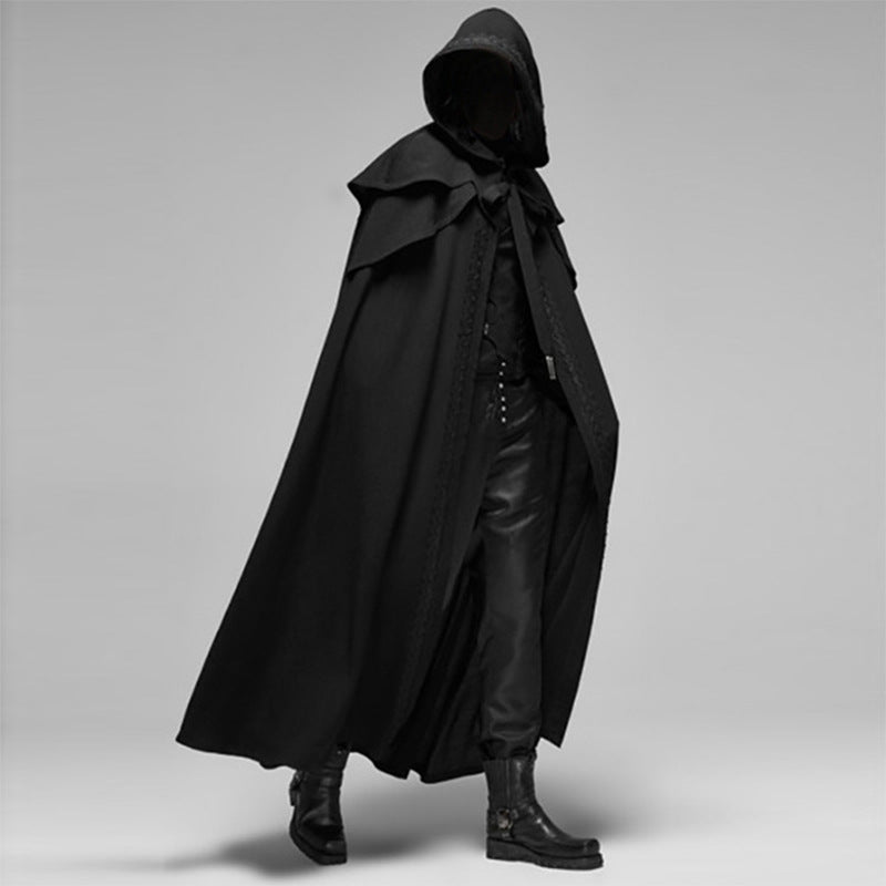 Gothic Damen Kapuzenumhang Schwarz - Norvielle