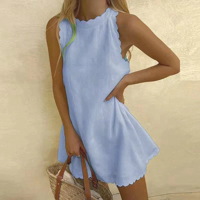 Damen Sommerkleid Ärmellos Leicht Minikleid - Norvielle