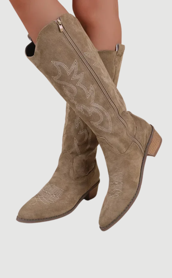 Herren Cowboystiefel Wildleder Westernstil Braun - Norvielle