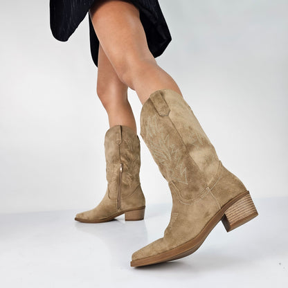 Damen Stiefeletten Blockabsatz Urbaner Stil Schwarz - Norvielle