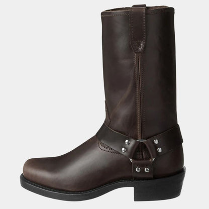 Cowboystiefel - Western - Mid Calf - Lederstiefel - Herrenstiefel-Dunkelbraun-39-Chaps Herrenmode
