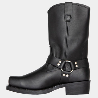 Cowboy-Stiefel Leder Riemen Blockabsatz
