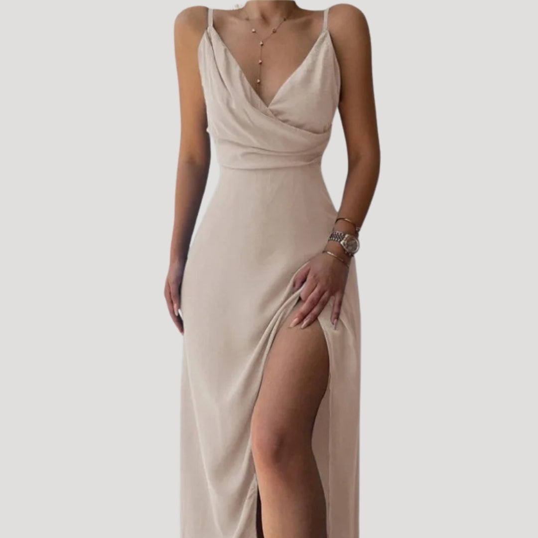 Damen Maxi-Kleid mit Schlitz für Hochzeitsgäste