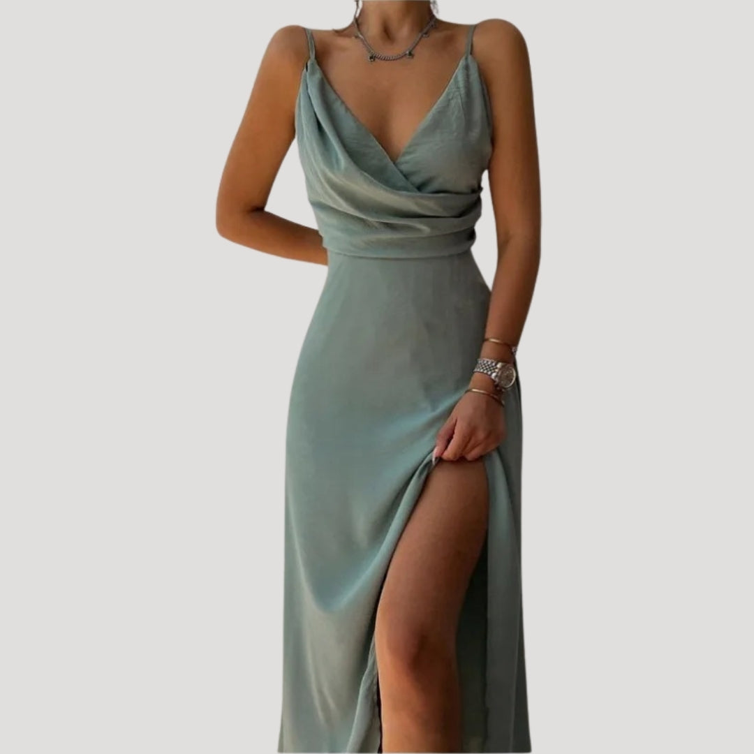 Damen Maxi-Kleid mit Schlitz für Hochzeitsgäste