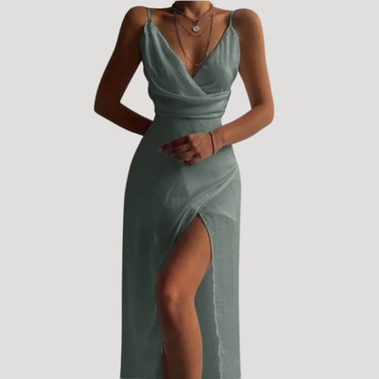 Damen Maxi-Kleid mit Schlitz für Hochzeitsgäste