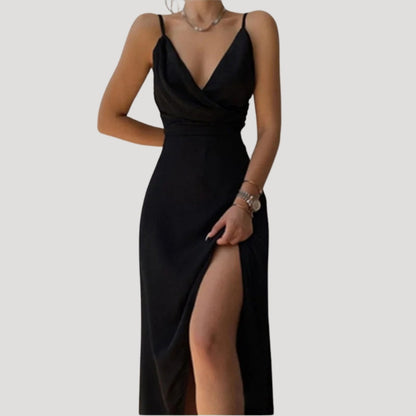 Damen Maxi-Kleid mit Schlitz für Hochzeitsgäste