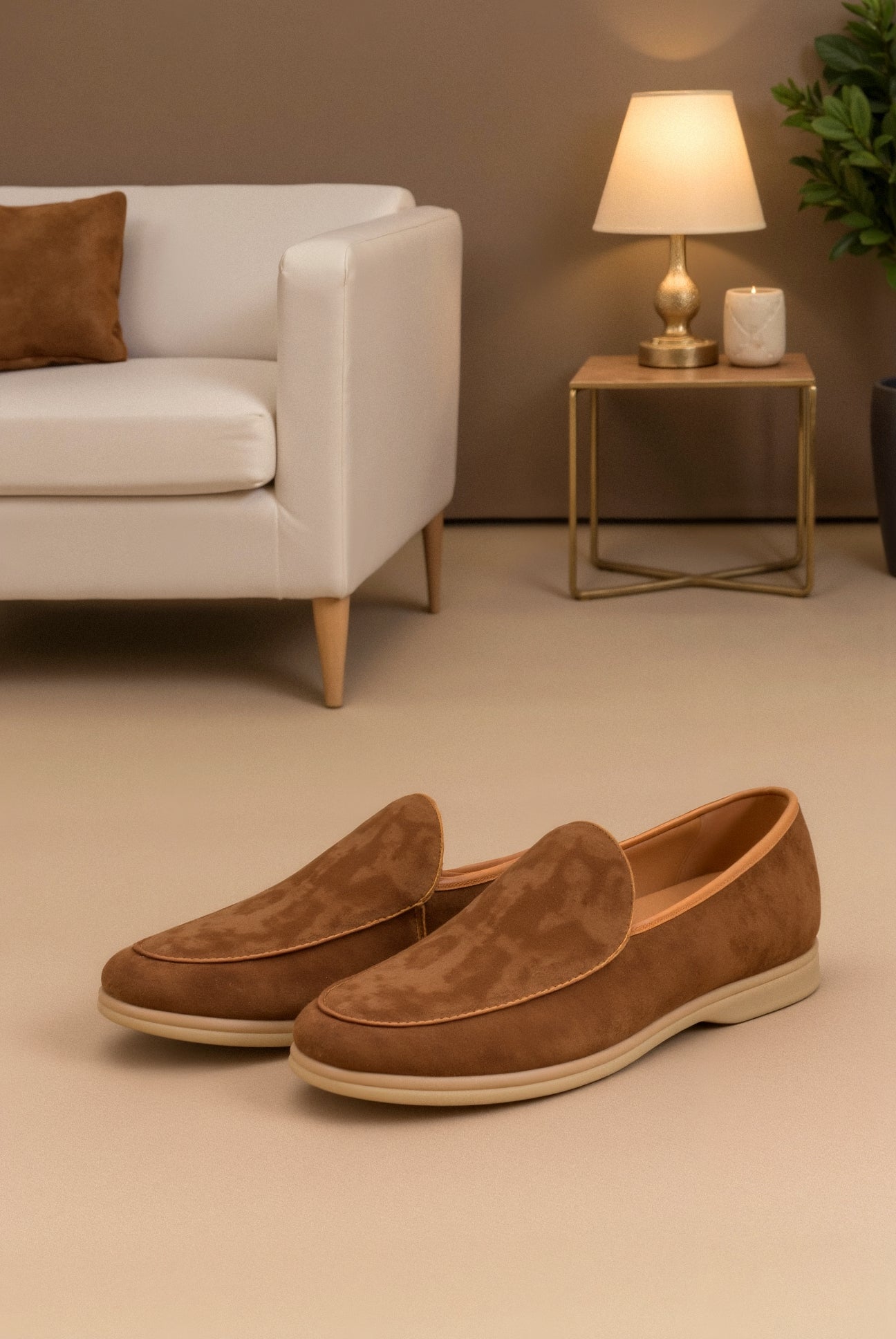 e Herren Loafer Leder Einfach