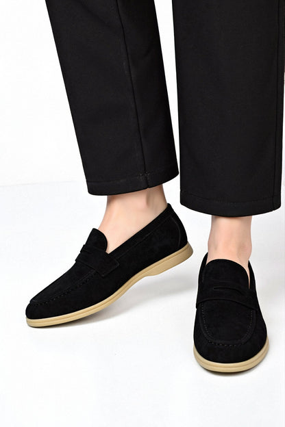 Beige Damen Loafer Leder Elegantes Design