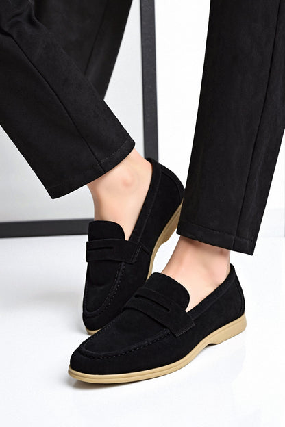 Beige Damen Loafer Leder Elegantes Design