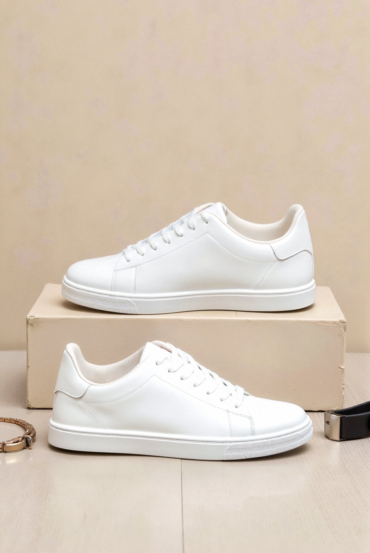 Weiße Sneaker Damen Herren Minimalistisch - Norvielle