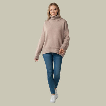 Damen Übergroßer Rollkragenpullover Winter