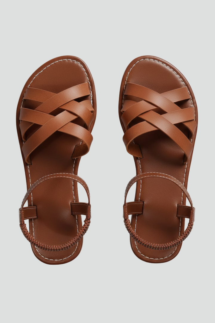 Damen Sandalen Gekreuzte Riemen Knöchelriemen - Norvielle