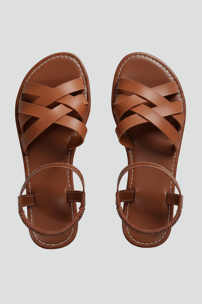 Damen Sandalen Gekreuzte Riemen Knöchelriemen - Norvielle