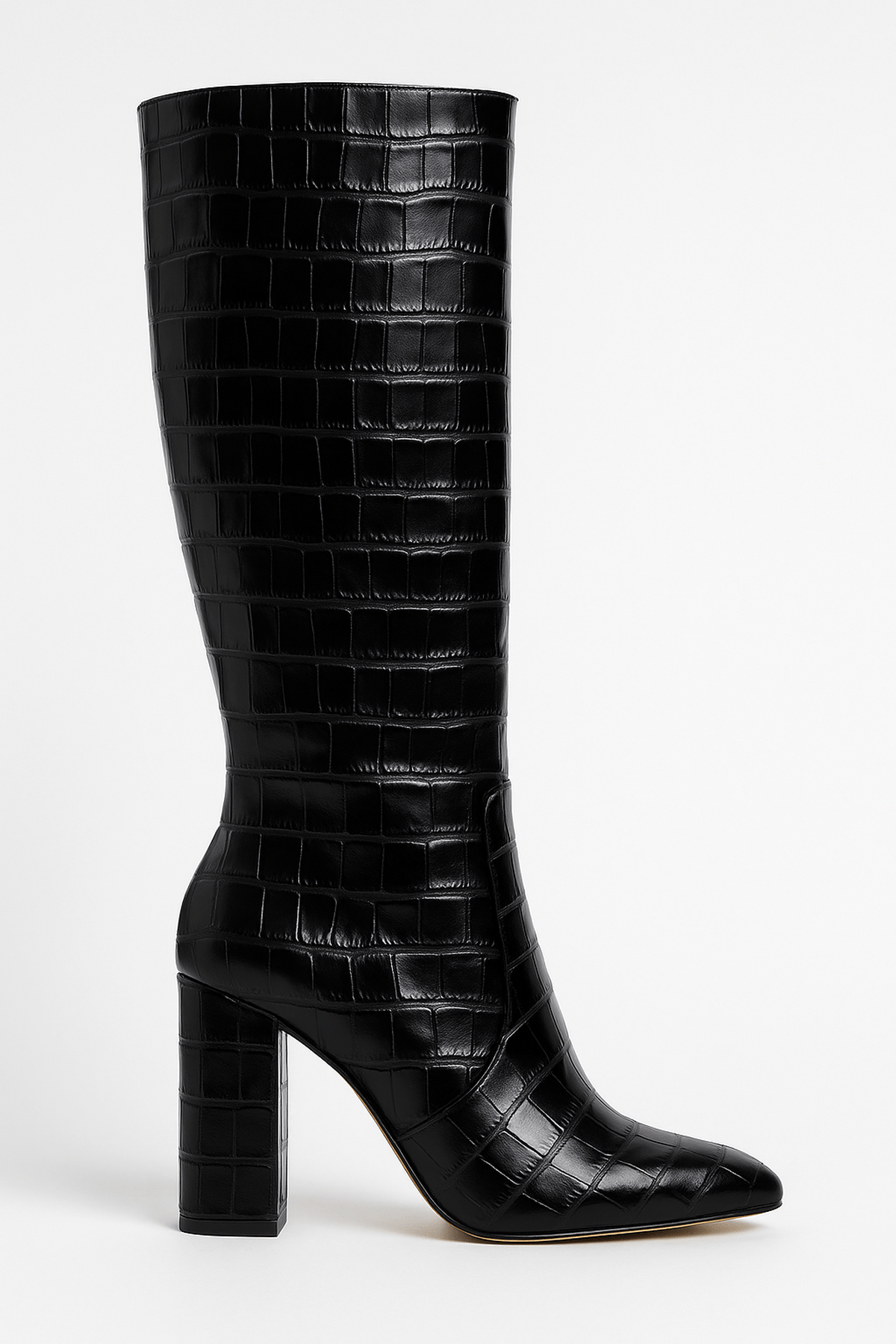 Damen Stiefel Kroko-Muster Quadratischer Absatz - Norvielle