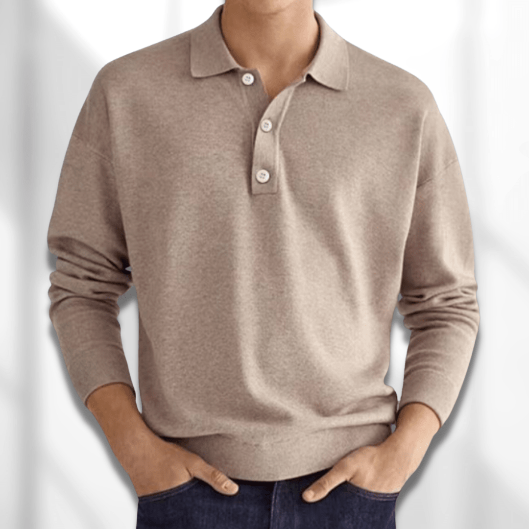 Herren Polohemd Langarm Jumper - Norvielle