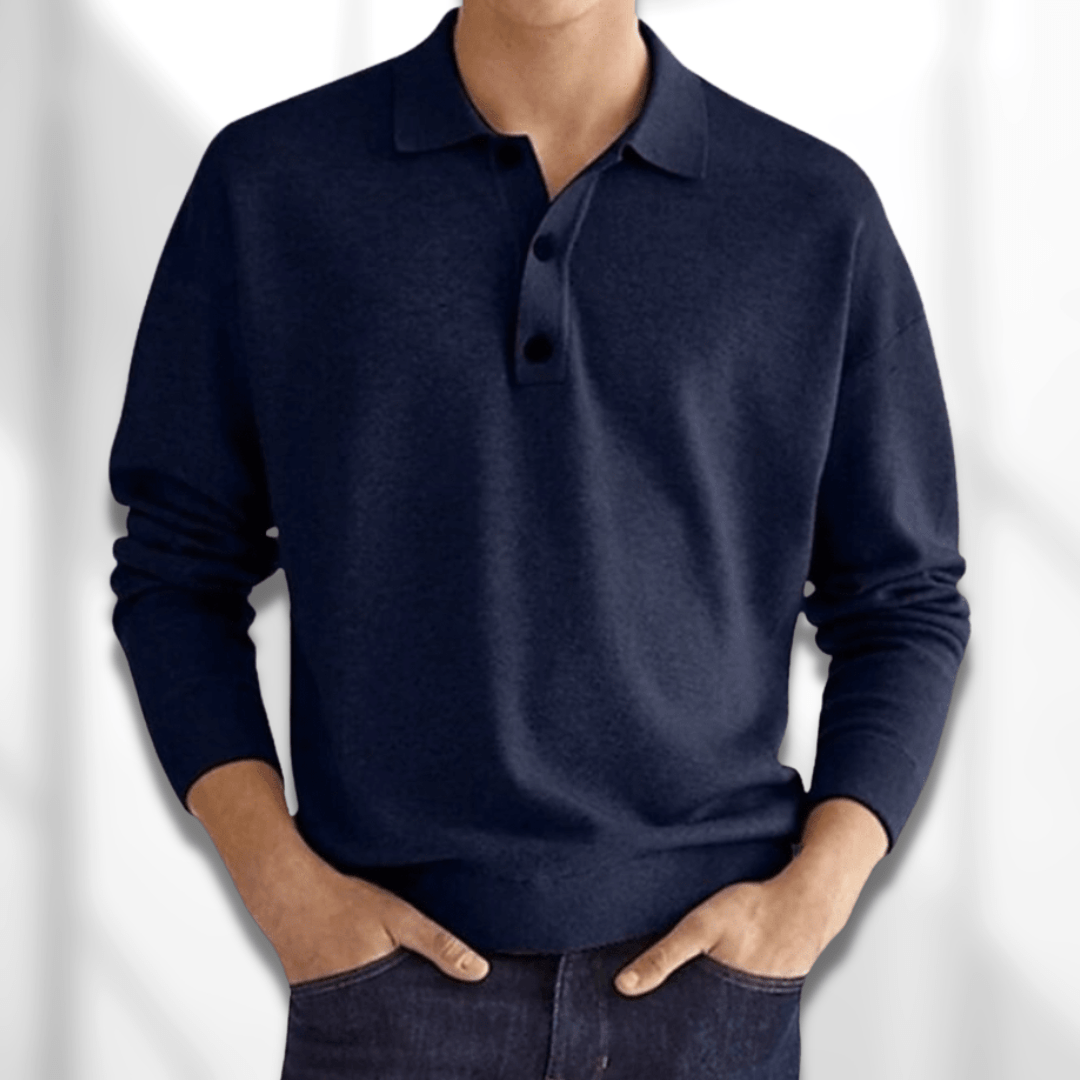 Herren Polohemd Langarm Jumper
