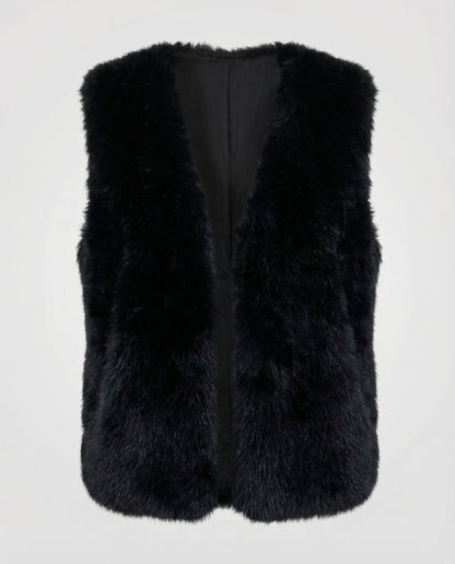 Damen Faux-Fur-Weste Kunstpelz