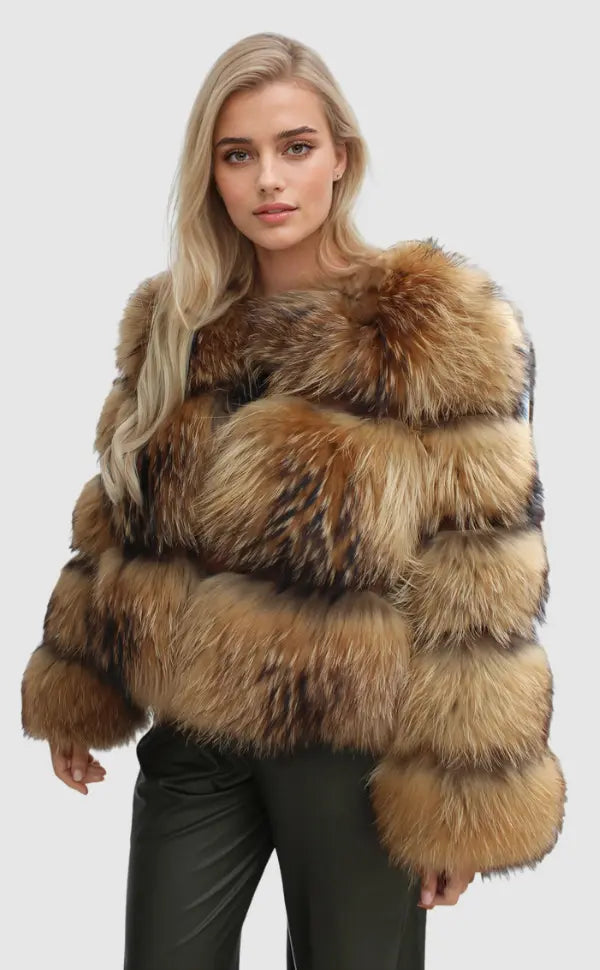 Dacy Damen Kunstfell-Jacke Stilvoll Schwarz - Norvielle