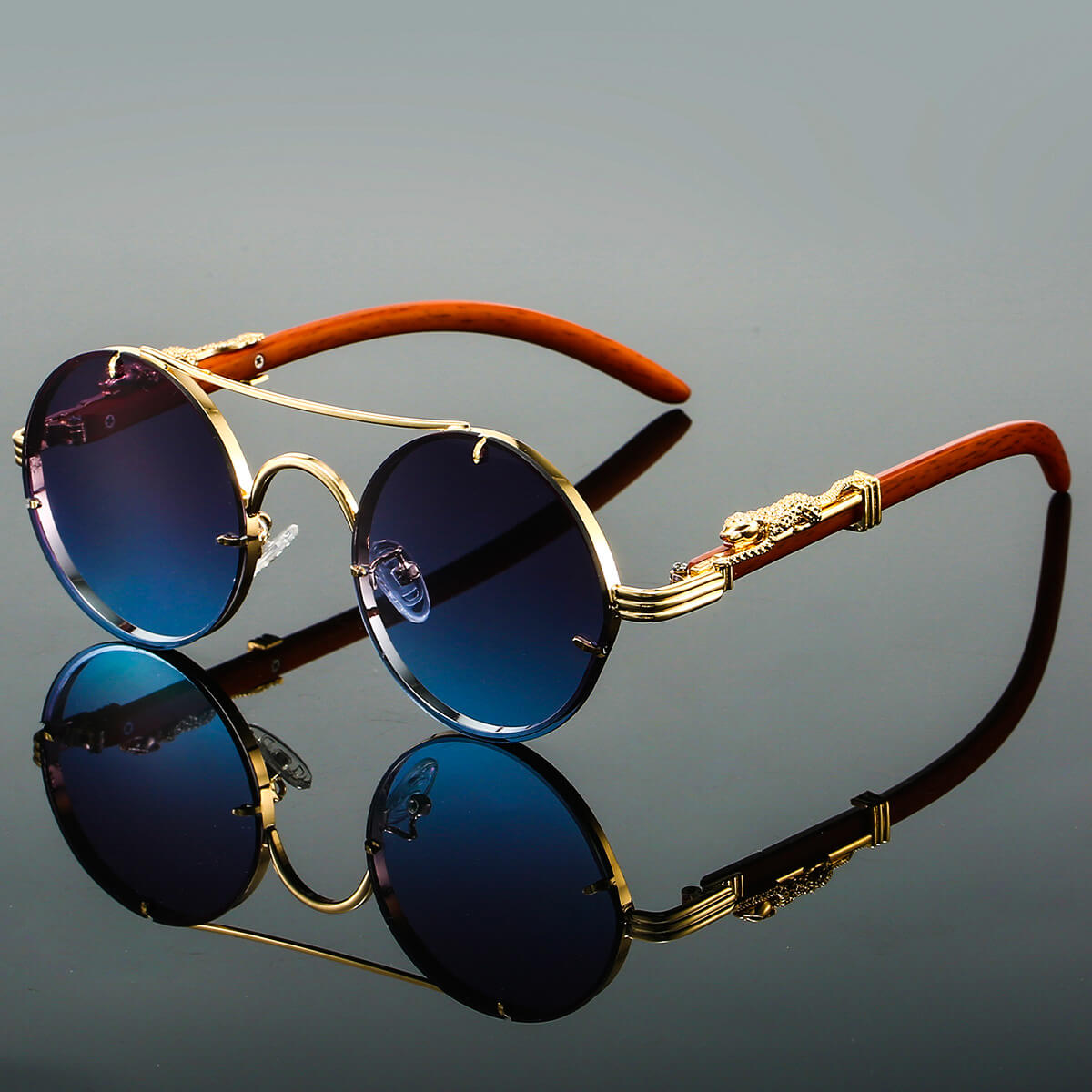 Herren Retro Runde Sonnenbrille Sommer - Norvielle