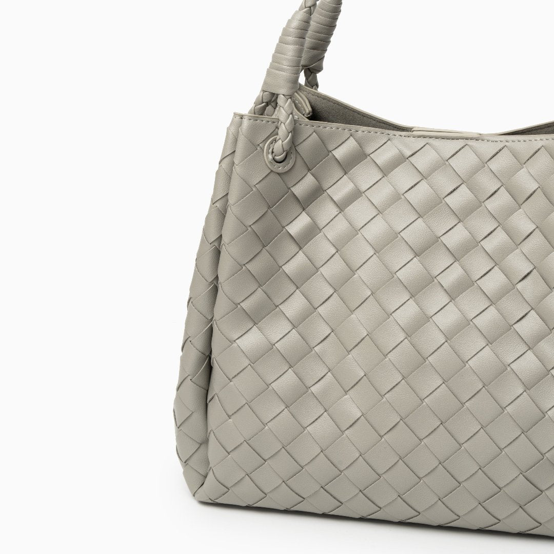Vegan Lederschultertasche Damen Geflochten
