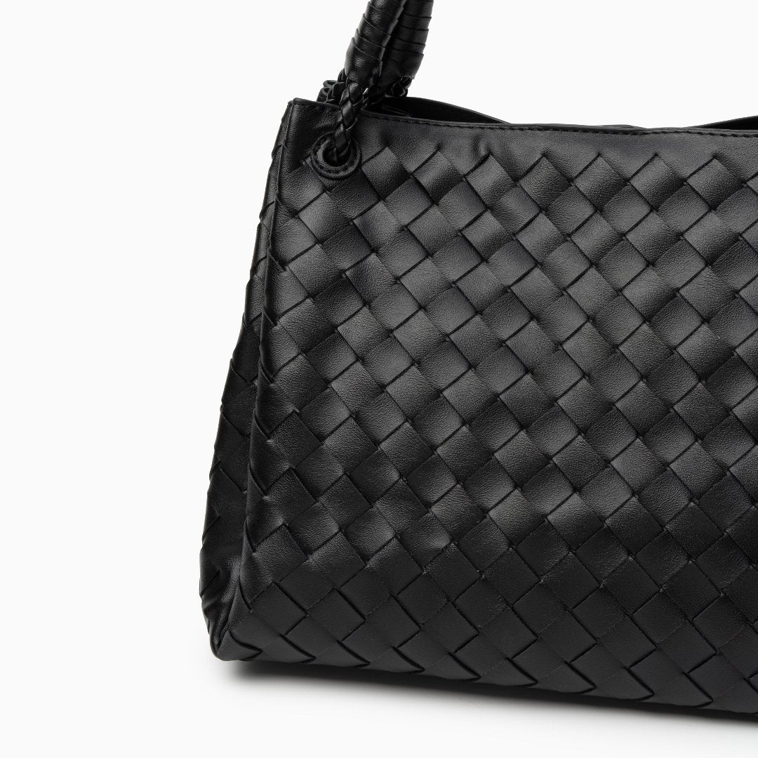 Vegan Lederschultertasche Damen Geflochten