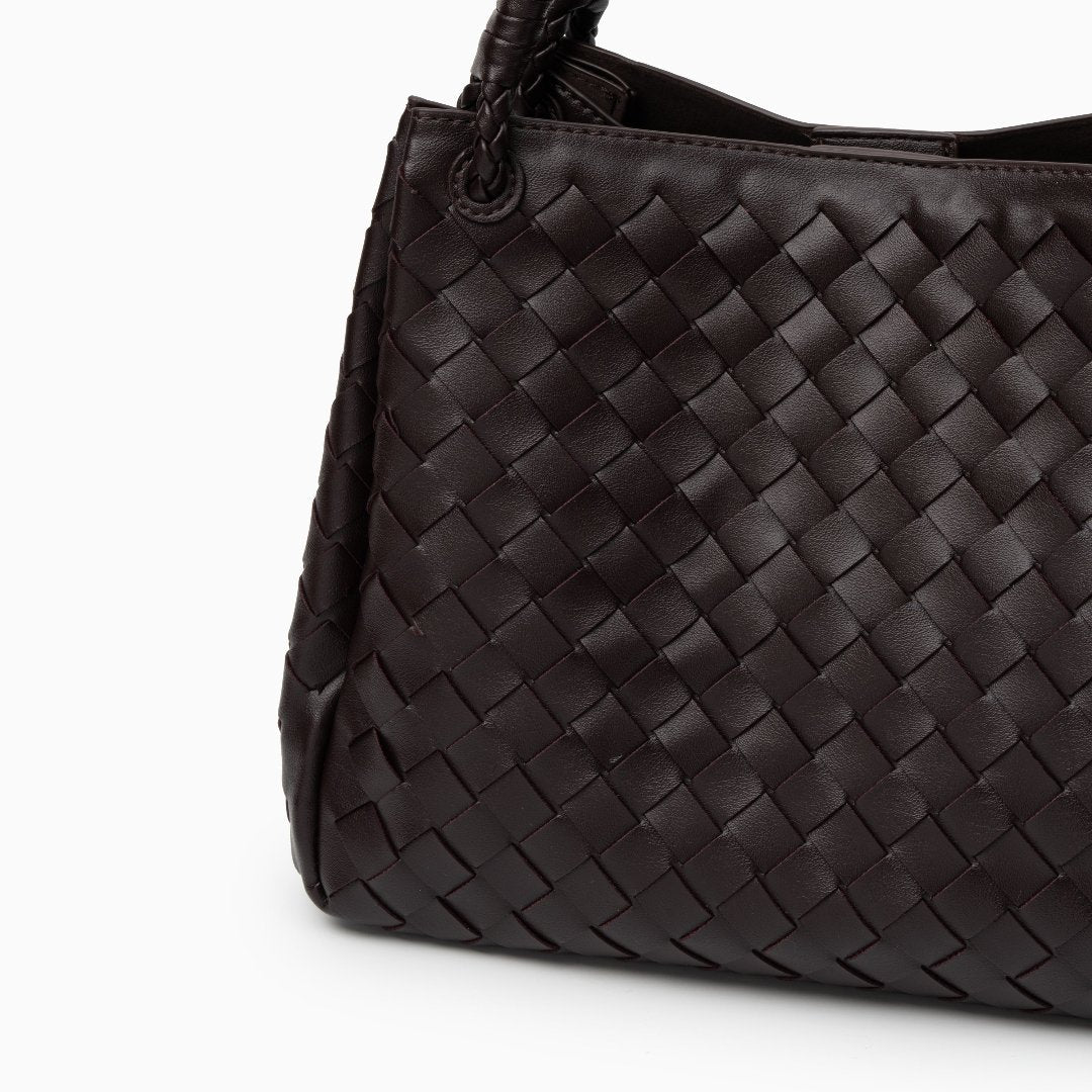 Vegan Lederschultertasche Damen Geflochten