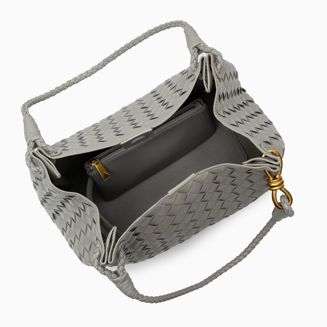 Vegan Lederschultertasche Damen Geflochten
