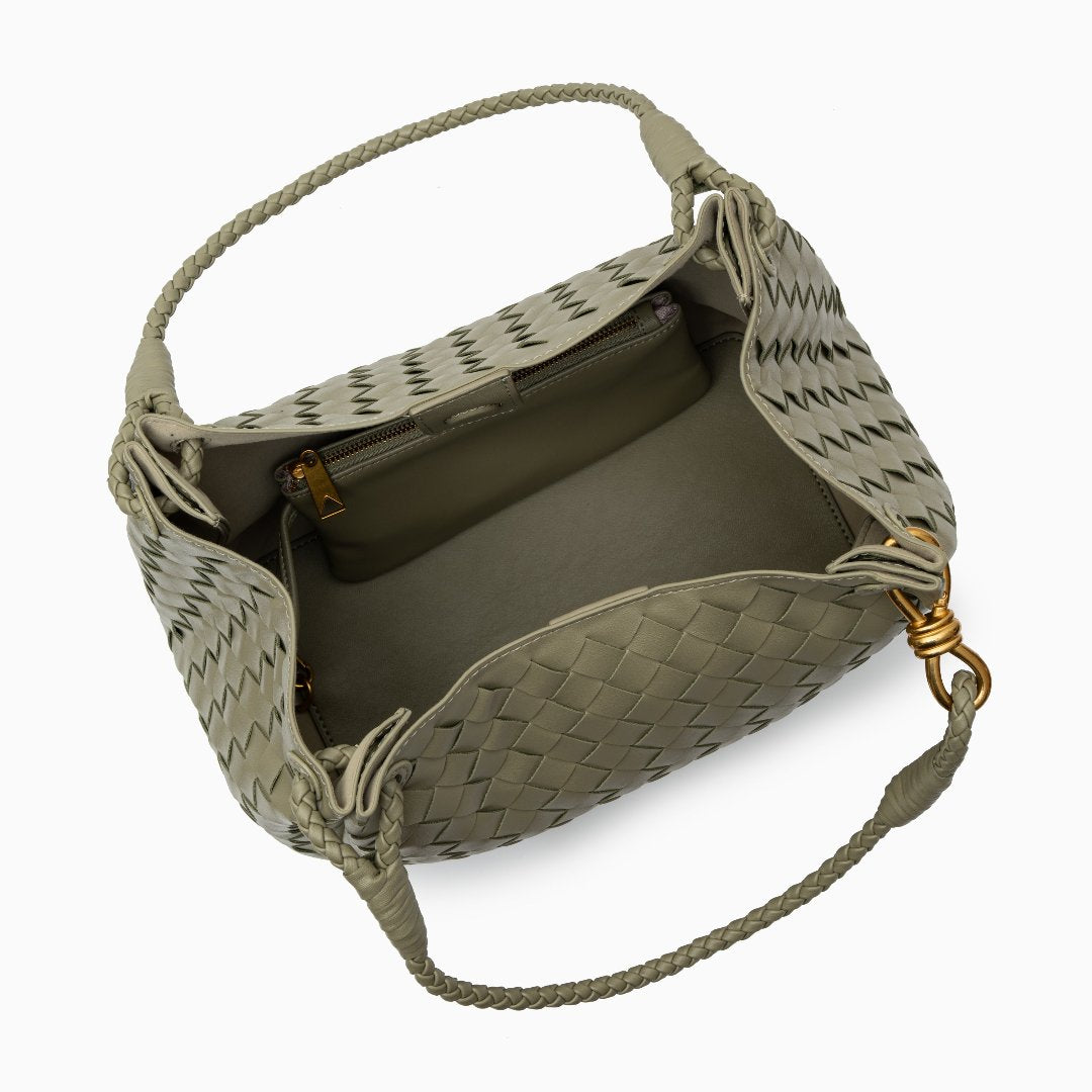 Vegan Lederschultertasche Damen Geflochten