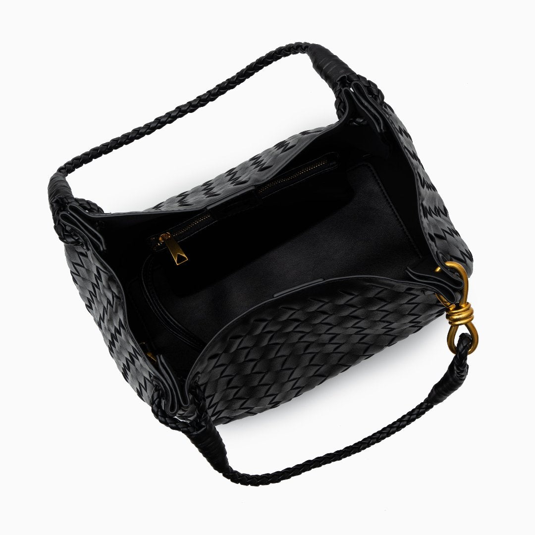 Vegan Lederschultertasche Damen Geflochten