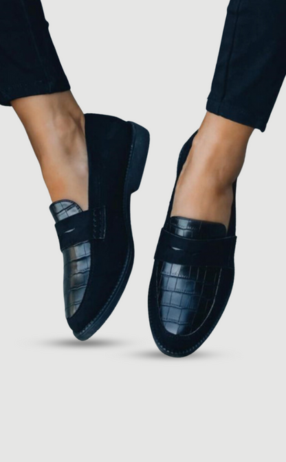 Damen Loafers Schuhe Leder