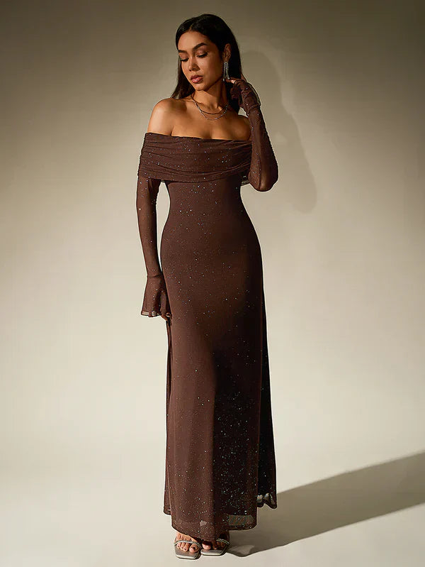 Ella Damenkleid Glänzend Elegant - Norvielle