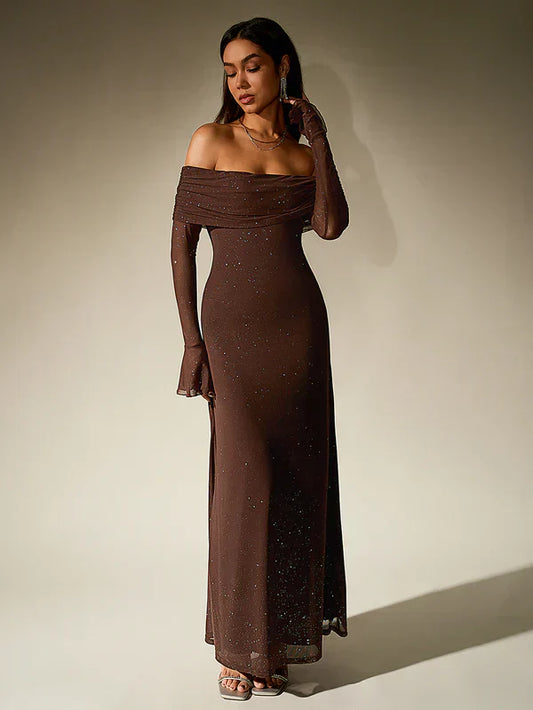 Ella Damenkleid Glänzend Elegant - Norvielle