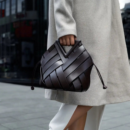 Geflochtene Damenhandtasche aus Rattan Natur