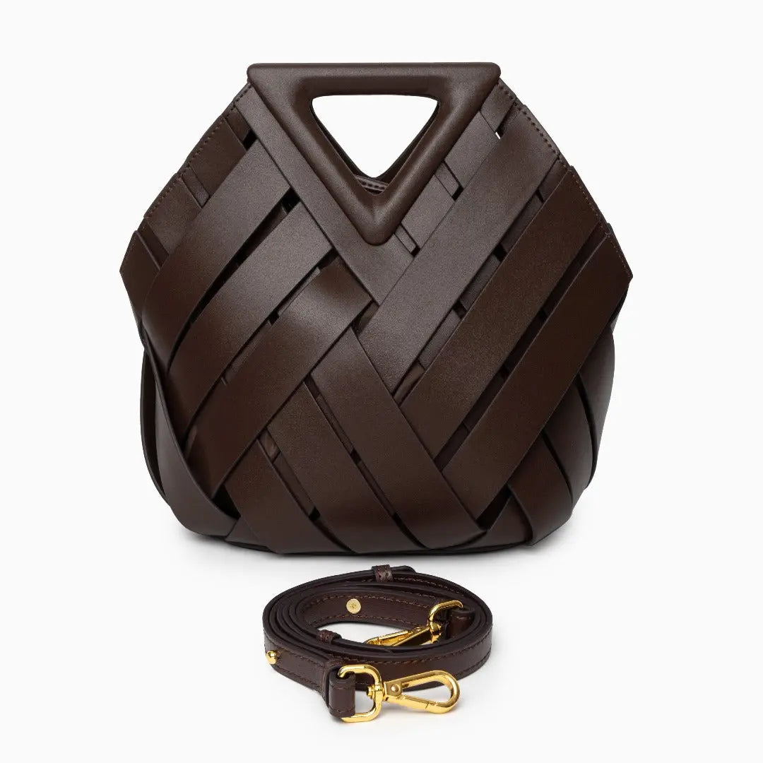 Geflochtene Damenhandtasche aus Rattan Natur