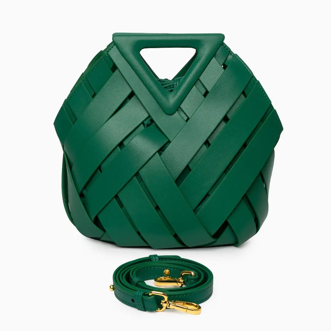Geflochtene Damenhandtasche aus Rattan Natur