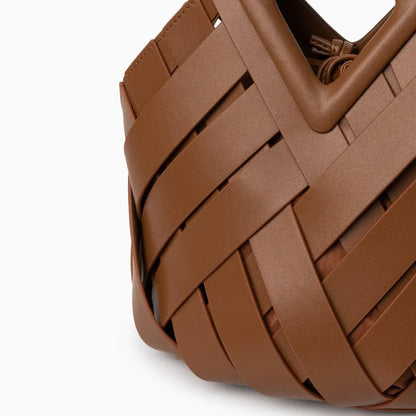 Geflochtene Damenhandtasche aus Rattan Natur